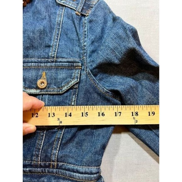 DKNY JEANS Jean Jacket Womens Small Blue Denim Pockets Button Long Sleeve Ladies - Picture 8 of 10